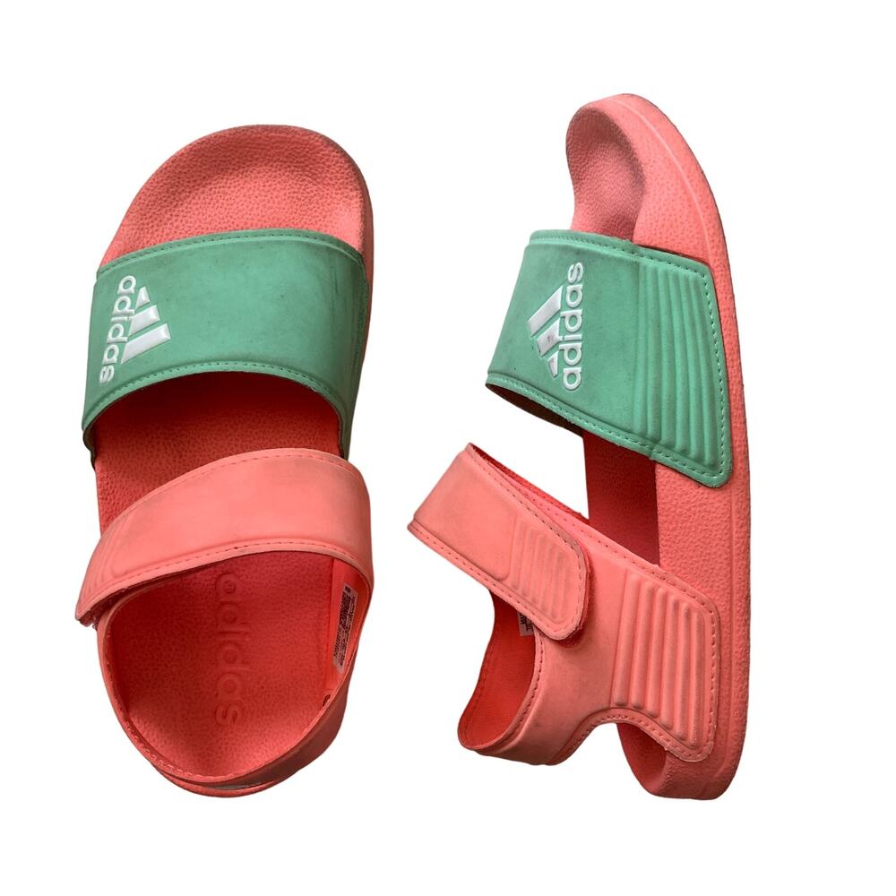 Adidas Adilette Sandals - Coral Pink Aqua Teal - 1